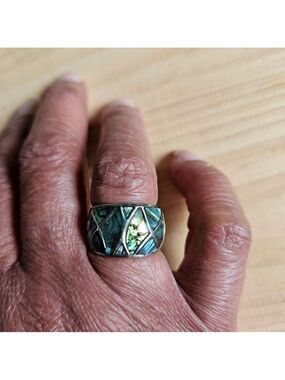 Abalone (Mother of Pearl) Ring Band,  Size 7